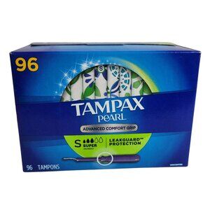 Tampax Pearl Tampons Super Absorbency 96 CT Unscented Leakguard Protection NEW